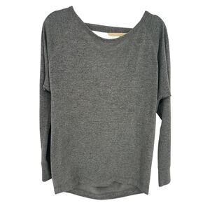 Club Monaco Gray Boat Neck Sweater Size M Medium Low Back Strap Knit Backless